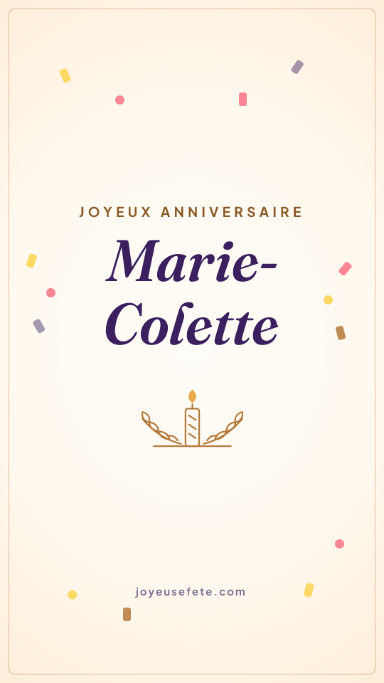 Image « Joyeux anniversaire Marie-Colette » au format story