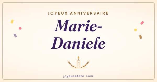 Image « Joyeux anniversaire Marie-Daniele » au format large