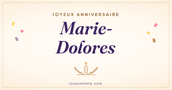 Image « Joyeux anniversaire Marie-Dolores » au format large