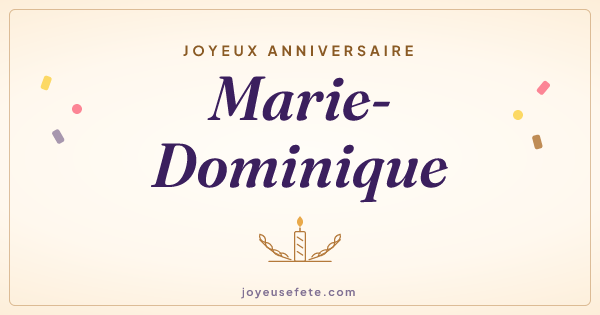 Image « Joyeux anniversaire Marie-Dominique » au format large