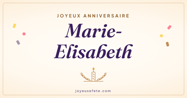 Image « Joyeux anniversaire Marie-Elisabeth » au format large