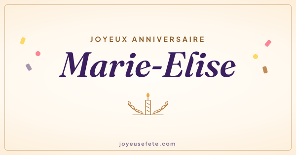 Image « Joyeux anniversaire Marie-Elise » au format large