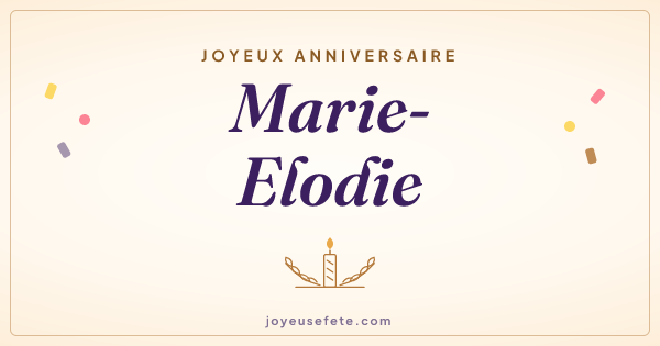 Image « Joyeux anniversaire Marie-Elodie » au format large