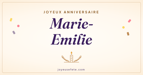 Image « Joyeux anniversaire Marie-Emilie » au format large