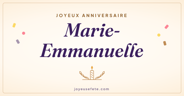 Image « Joyeux anniversaire Marie-Emmanuelle » au format large