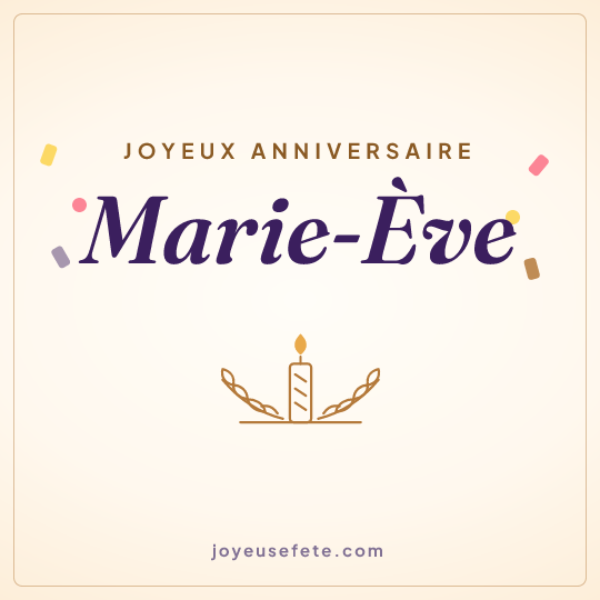 Image carrée « Joyeux anniversaire Marie-Eve » pour WhatsApp