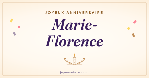 Image « Joyeux anniversaire Marie-Florence » au format large