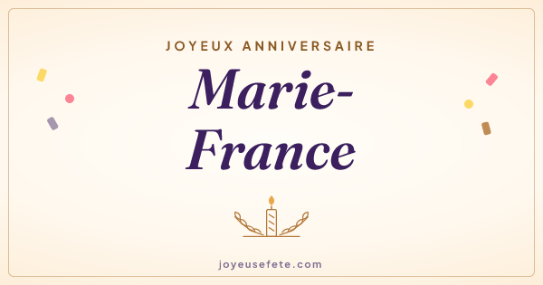 Image « Joyeux anniversaire Marie-France » au format large