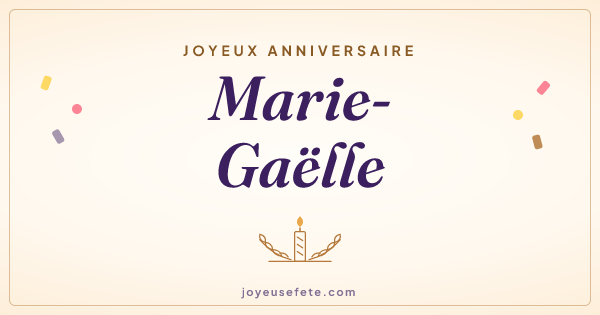 Image « Joyeux anniversaire Marie-Gaëlle » au format large