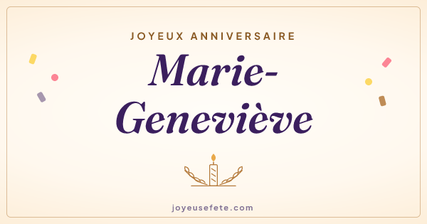 Image « Joyeux anniversaire Marie-Geneviève » au format large