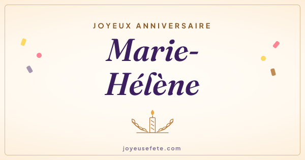 Image « Joyeux anniversaire Marie-Hélène » au format large