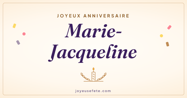 Image « Joyeux anniversaire Marie-Jacqueline » au format large
