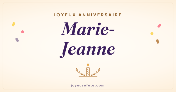 Image « Joyeux anniversaire Marie-Jeanne » au format large