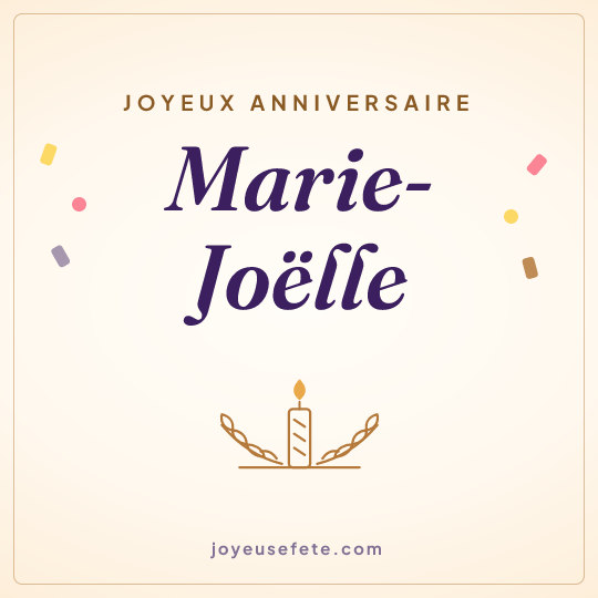 Image carrée « Joyeux anniversaire Marie-Joëlle » pour WhatsApp