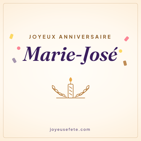 Image carrée « Joyeux anniversaire Marie-José » pour WhatsApp