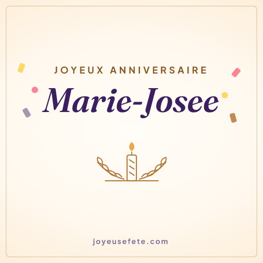 Image carrée « Joyeux anniversaire Marie-Josee » pour WhatsApp