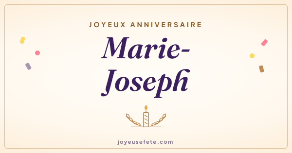 Image « Joyeux anniversaire Marie-Joseph » au format large