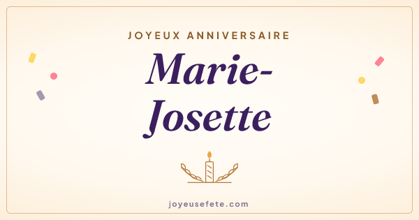 Image « Joyeux anniversaire Marie-Josette » au format large