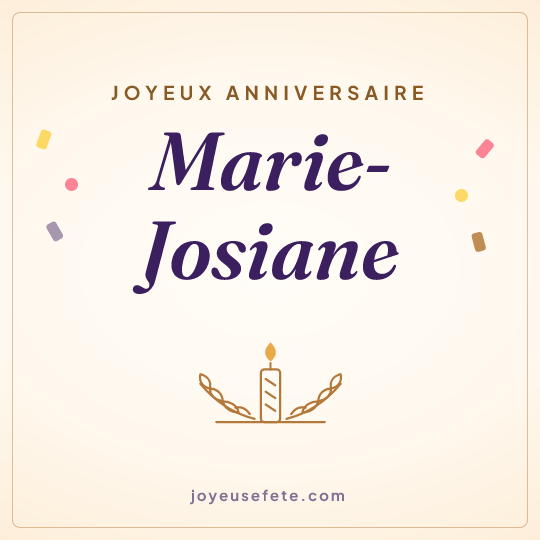 Image carrée « Joyeux anniversaire Marie-Josiane » pour WhatsApp