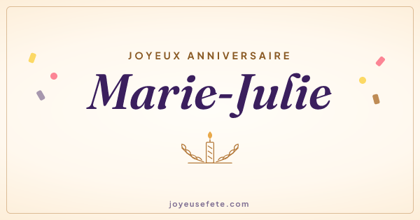 Image « Joyeux anniversaire Marie-Julie » au format large