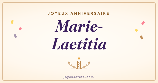 Image « Joyeux anniversaire Marie-Laetitia » au format large