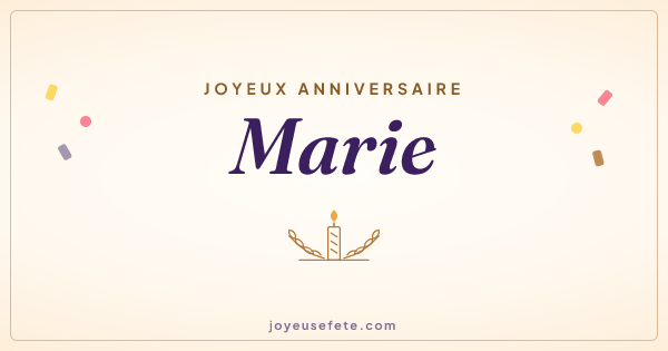 Image « Joyeux anniversaire Marie » au format large