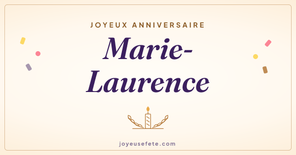 Image « Joyeux anniversaire Marie-Laurence » au format large