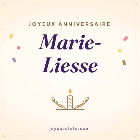 Image carrée « Joyeux anniversaire Marie-Liesse » pour WhatsApp