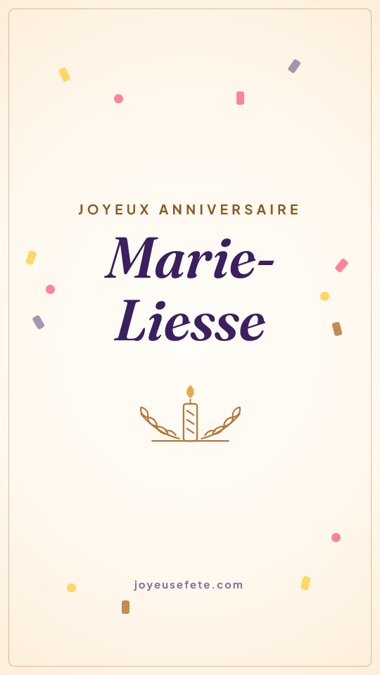 Image « Joyeux anniversaire Marie-Liesse » au format story