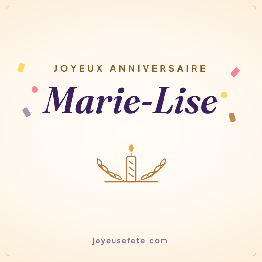 Image carrée « Joyeux anniversaire Marie-Lise » pour WhatsApp