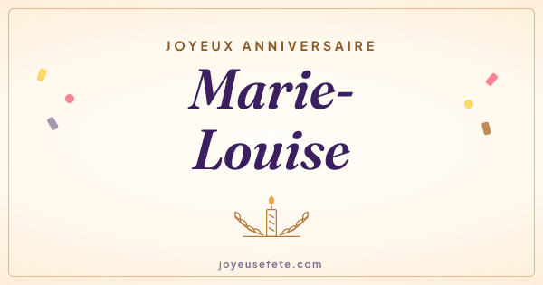 Image « Joyeux anniversaire Marie-Louise » au format large