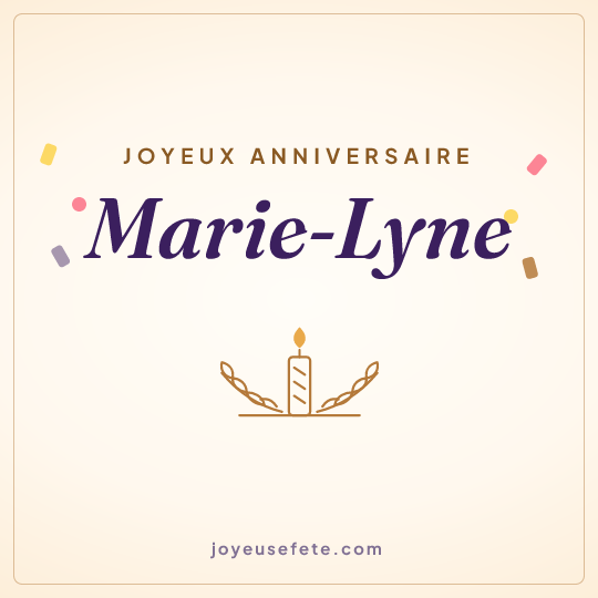 Image carrée « Joyeux anniversaire Marie-Lyne » pour WhatsApp