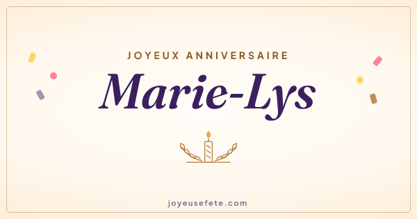 Image « Joyeux anniversaire Marie-Lys » au format large