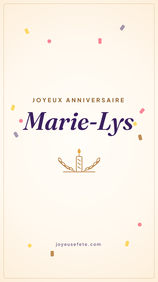 Image « Joyeux anniversaire Marie-Lys » au format story