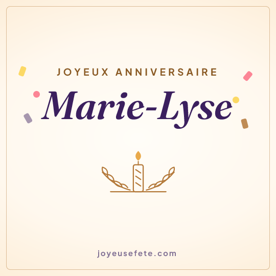 Image carrée « Joyeux anniversaire Marie-Lyse » pour WhatsApp