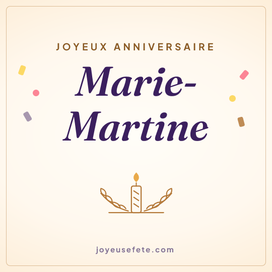Image carrée « Joyeux anniversaire Marie-Martine » pour WhatsApp
