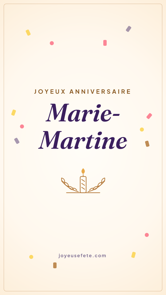 Image « Joyeux anniversaire Marie-Martine » au format story