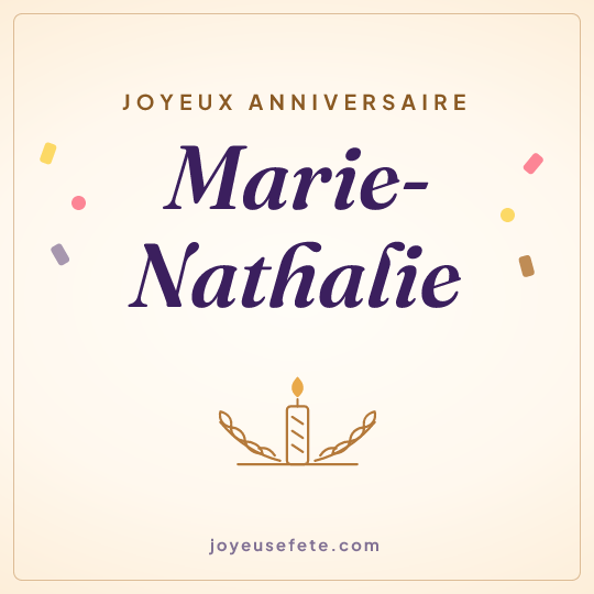Image carrée « Joyeux anniversaire Marie-Nathalie » pour WhatsApp
