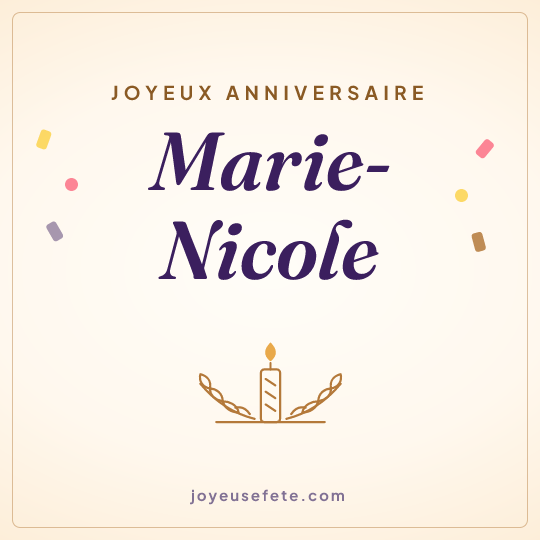 Image carrée « Joyeux anniversaire Marie-Nicole » pour WhatsApp