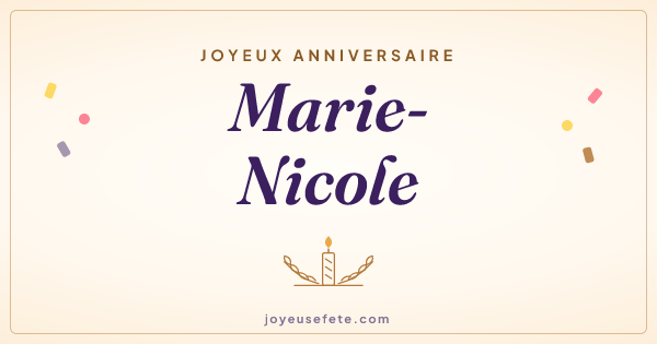 Image « Joyeux anniversaire Marie-Nicole » au format large