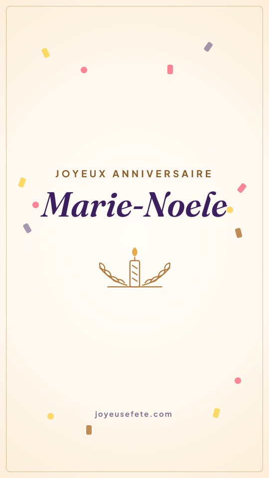 Image « Joyeux anniversaire Marie-Noele » au format story