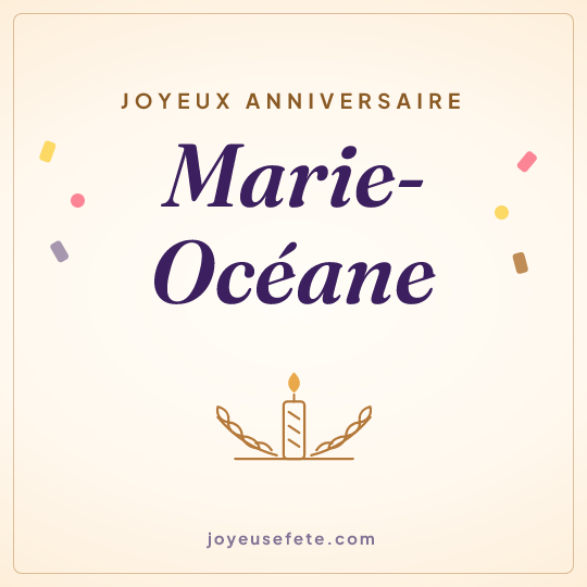Image carrée « Joyeux anniversaire Marie-Océane » pour WhatsApp