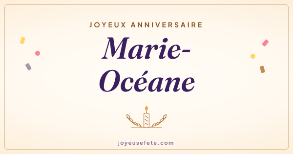 Image « Joyeux anniversaire Marie-Océane » au format large