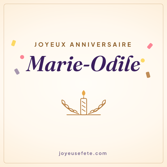 Image carrée « Joyeux anniversaire Marie-Odile » pour WhatsApp