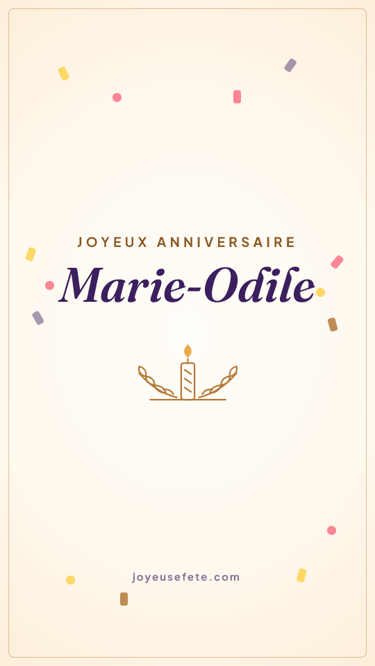 Image « Joyeux anniversaire Marie-Odile » au format story