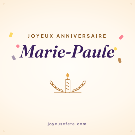 Image carrée « Joyeux anniversaire Marie-Paule » pour WhatsApp
