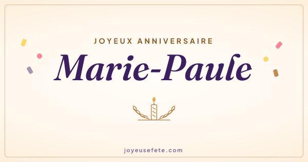 Image « Joyeux anniversaire Marie-Paule » au format large