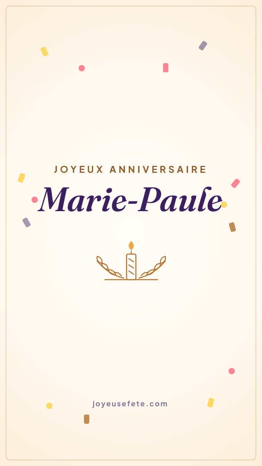 Image « Joyeux anniversaire Marie-Paule » au format story