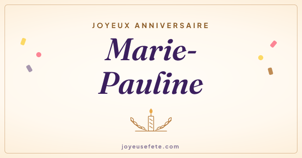 Image « Joyeux anniversaire Marie-Pauline » au format large