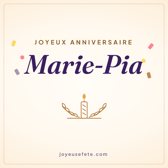Image carrée « Joyeux anniversaire Marie-Pia » pour WhatsApp